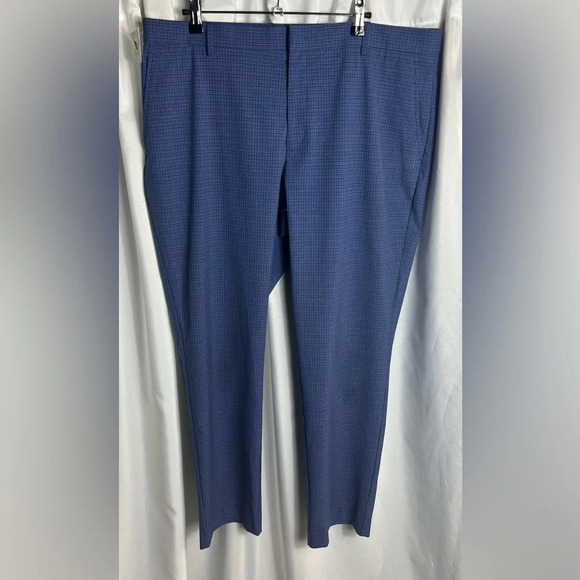Tommy Hilfiger Men’s Slim Fit Dress Pants Blue Checkered 38x30